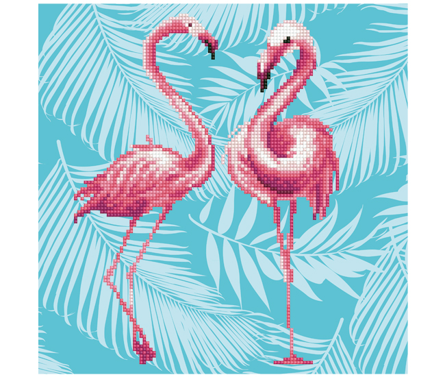 Diamond Art - Flamingo Duo - 32 x 32cm by Diamond Dotz in Diamond Art